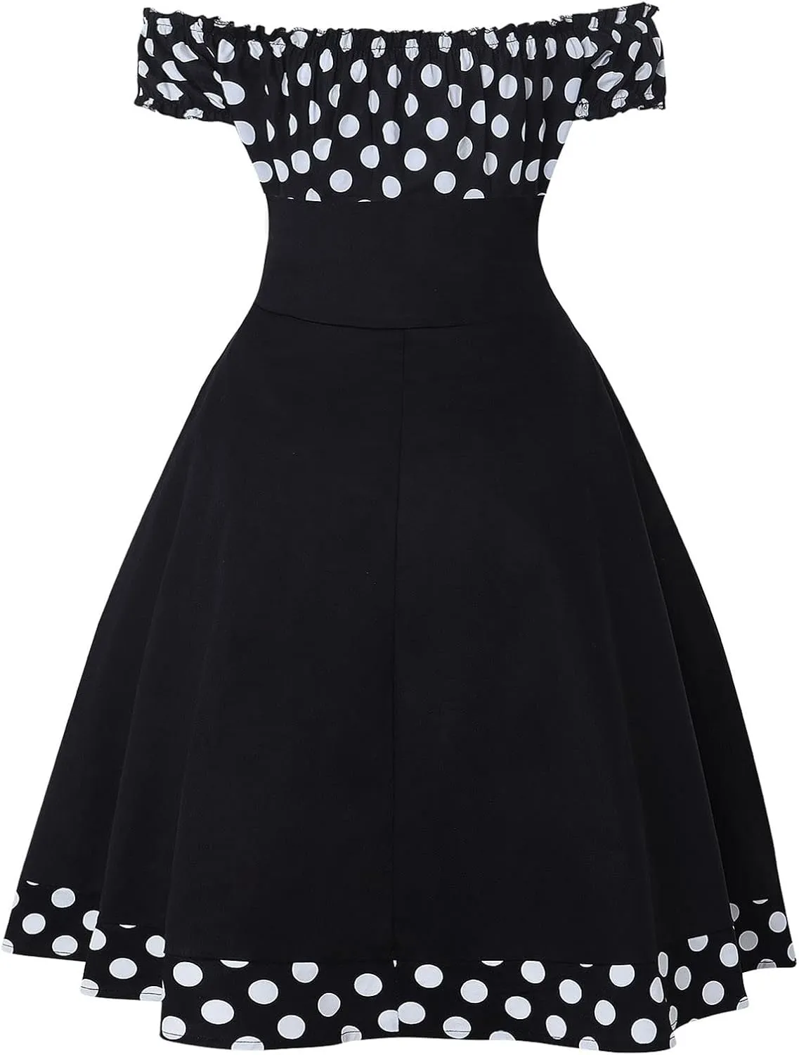 Flowy Party Dresses for Women Classy Polka Dots Off Shoulder Empire Waist Beach Dress Work Travel Resort Wear for Women 2025