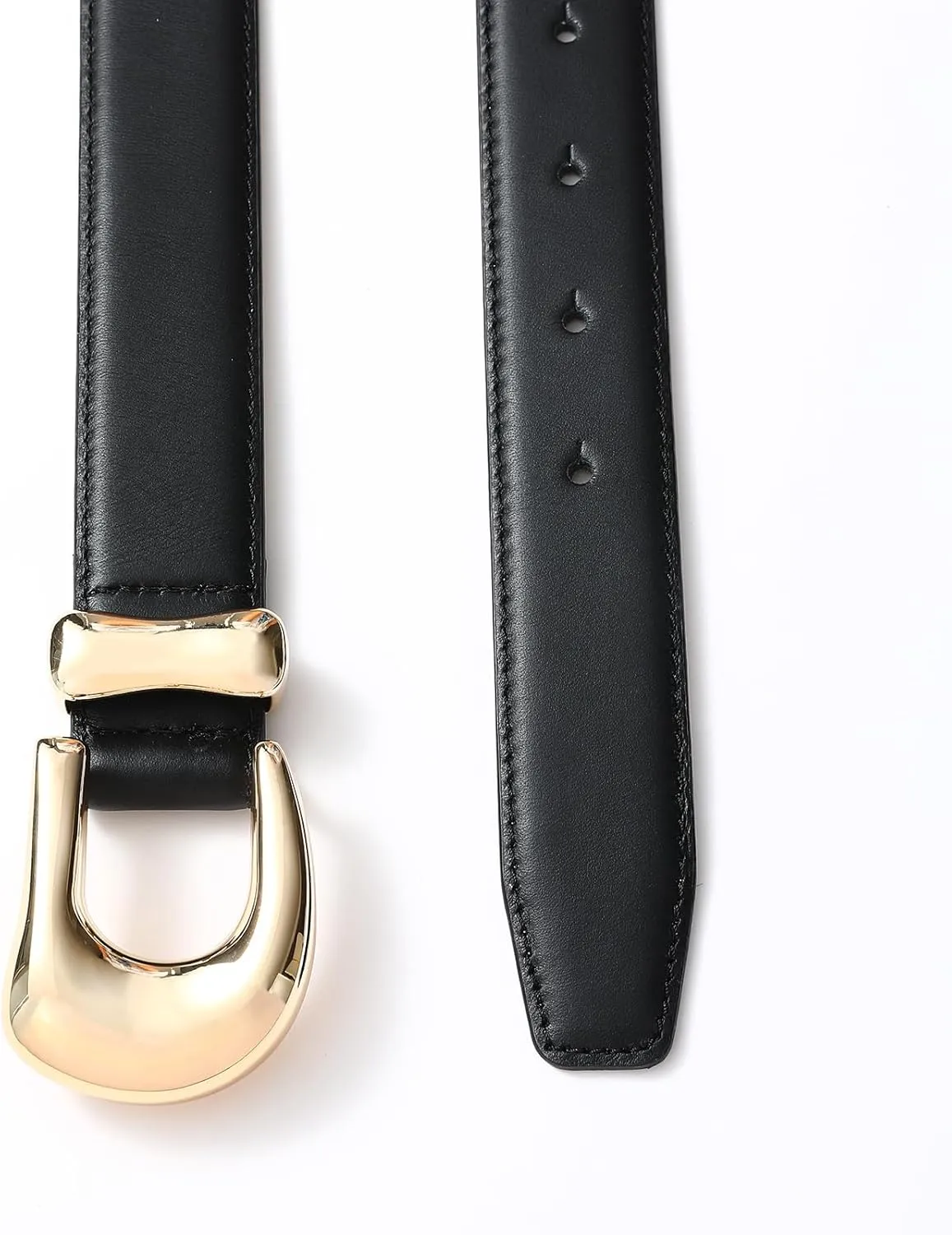 Genuine Leather Belt for Women Burgundy Leather With Gold Metal Buckle Luxury Casual Fashion Belts for Jeans Dresses