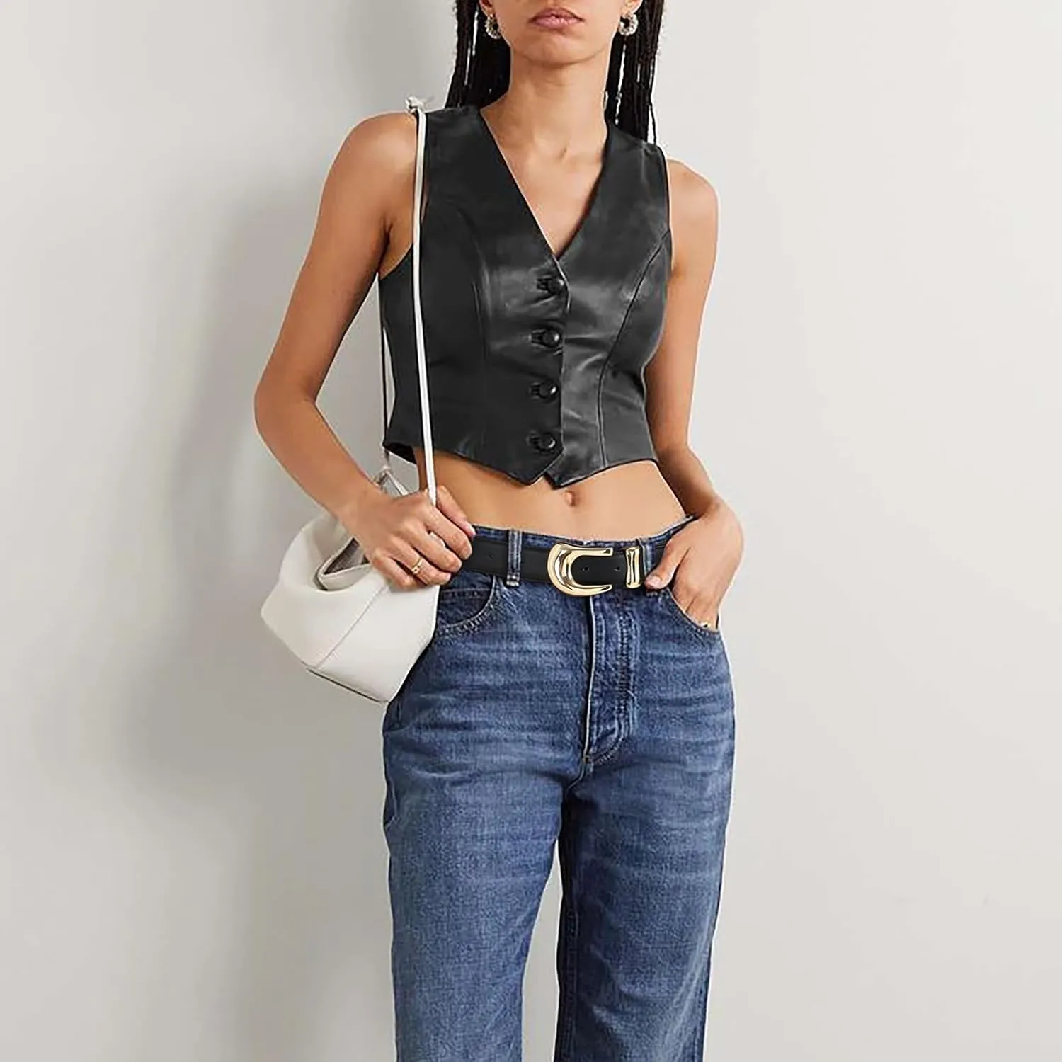 Genuine Leather Belt for Women Burgundy Leather With Gold Metal Buckle Luxury Casual Fashion Belts for Jeans Dresses