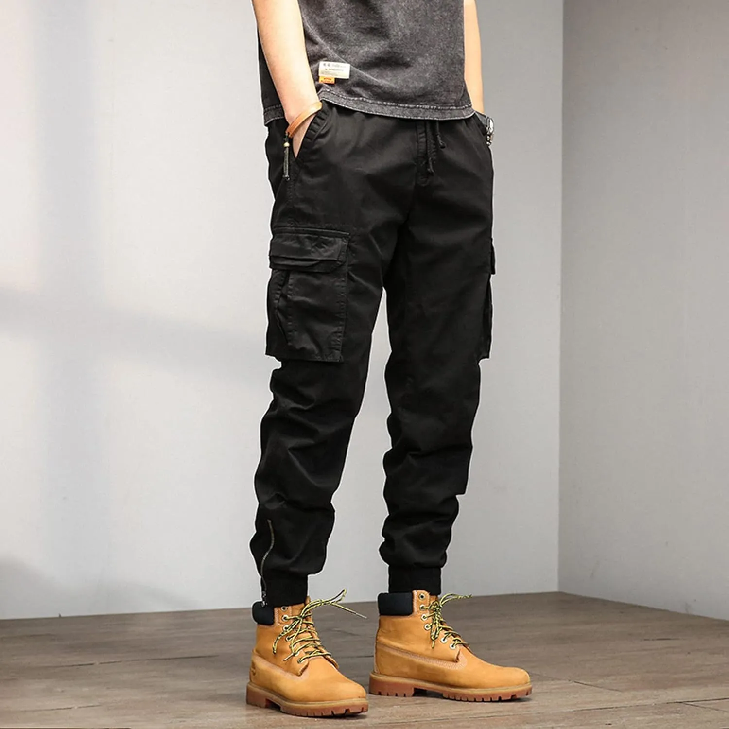 GIERIDUC Men's Essentials Fleece Sweatpants Mens Relaxed Fit Khaki Pants Tactical Work Pants for Men Olive Green Chino Pants