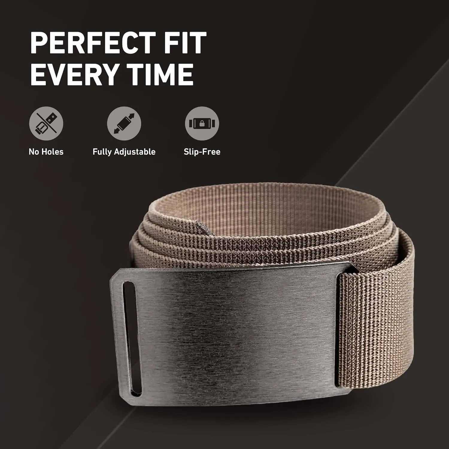 GRIP6 Gunmetal Belt: Durable Belts for Men & Women, Versatile Nylon Tactical Belt for Work, Golf, Casual & Outdoor Use