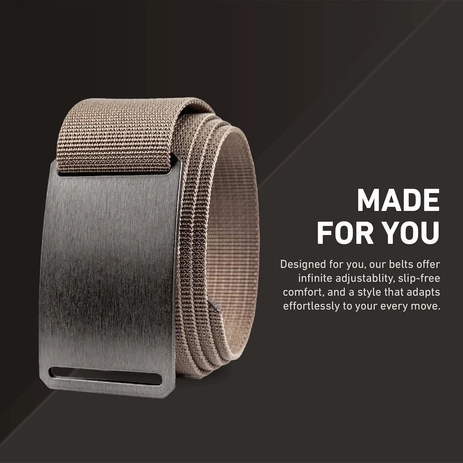 GRIP6 Gunmetal Belt: Durable Belts for Men & Women, Versatile Nylon Tactical Belt for Work, Golf, Casual & Outdoor Use