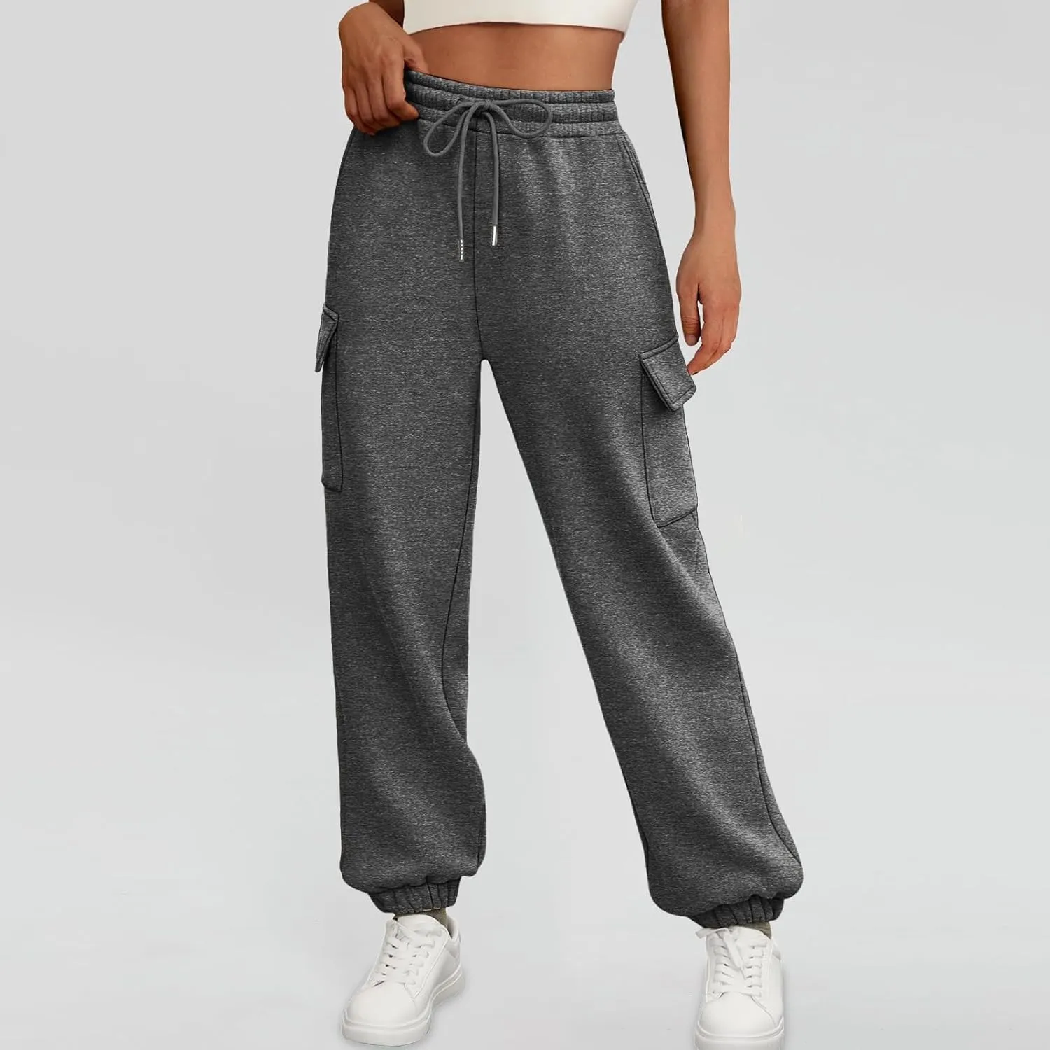 Hands Jogger for Women Comfortable Relaxed Fit Sweatpant Running Hiking Jogger High Waisted Trousers Pant Pockets
