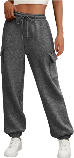 Hands Jogger for Women Comfortable Relaxed Fit Sweatpant Running Hiking Jogger High Waisted Trousers Pant Pockets