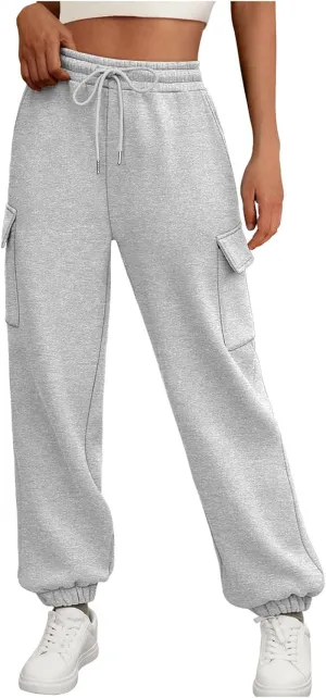 Hands Jogger for Women Comfortable Relaxed Fit Sweatpant Running Hiking Jogger High Waisted Trousers Pant Pockets