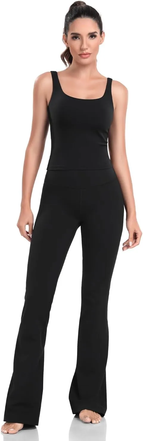 HeyNuts Zeal Bra Longline Classic U Back Medium Impact Wirefree Sports Bras, Workout Tank Tops with Removable Pads A-C Cups