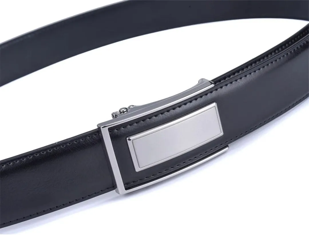 Hgvcfcv Men's Leather Ratchet Dress Belt With Adjustable Automatic Sliding Buckle Mens Belt
