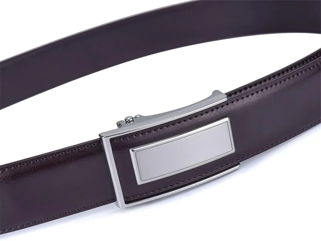 Hgvcfcv Men's Leather Ratchet Dress Belt With Adjustable Automatic Sliding Buckle Mens Belt
