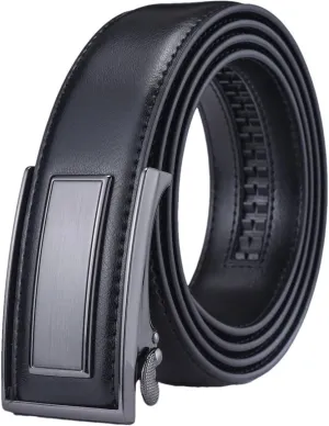 Hgvcfcv Men's Leather Ratchet Dress Belt With Adjustable Automatic Sliding Buckle Mens Belt