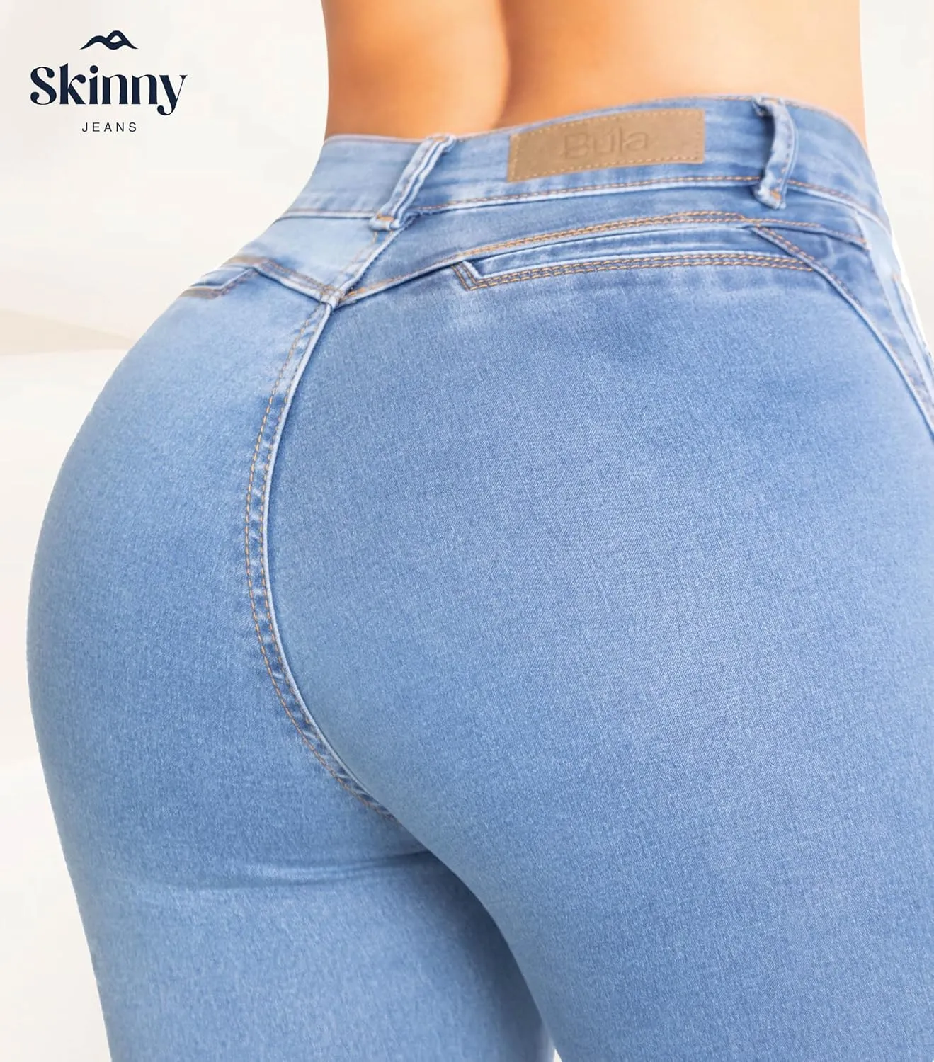 High-Rise Push-Up Jeans Pantalones Levanta Cola Colombianos Originales