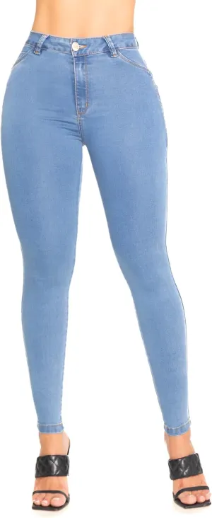 High-Rise Push-Up Jeans Pantalones Levanta Cola Colombianos Originales
