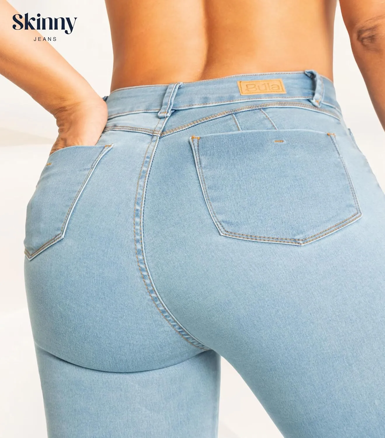 High-Rise Push-Up Jeans Pantalones Levanta Cola Colombianos Originales