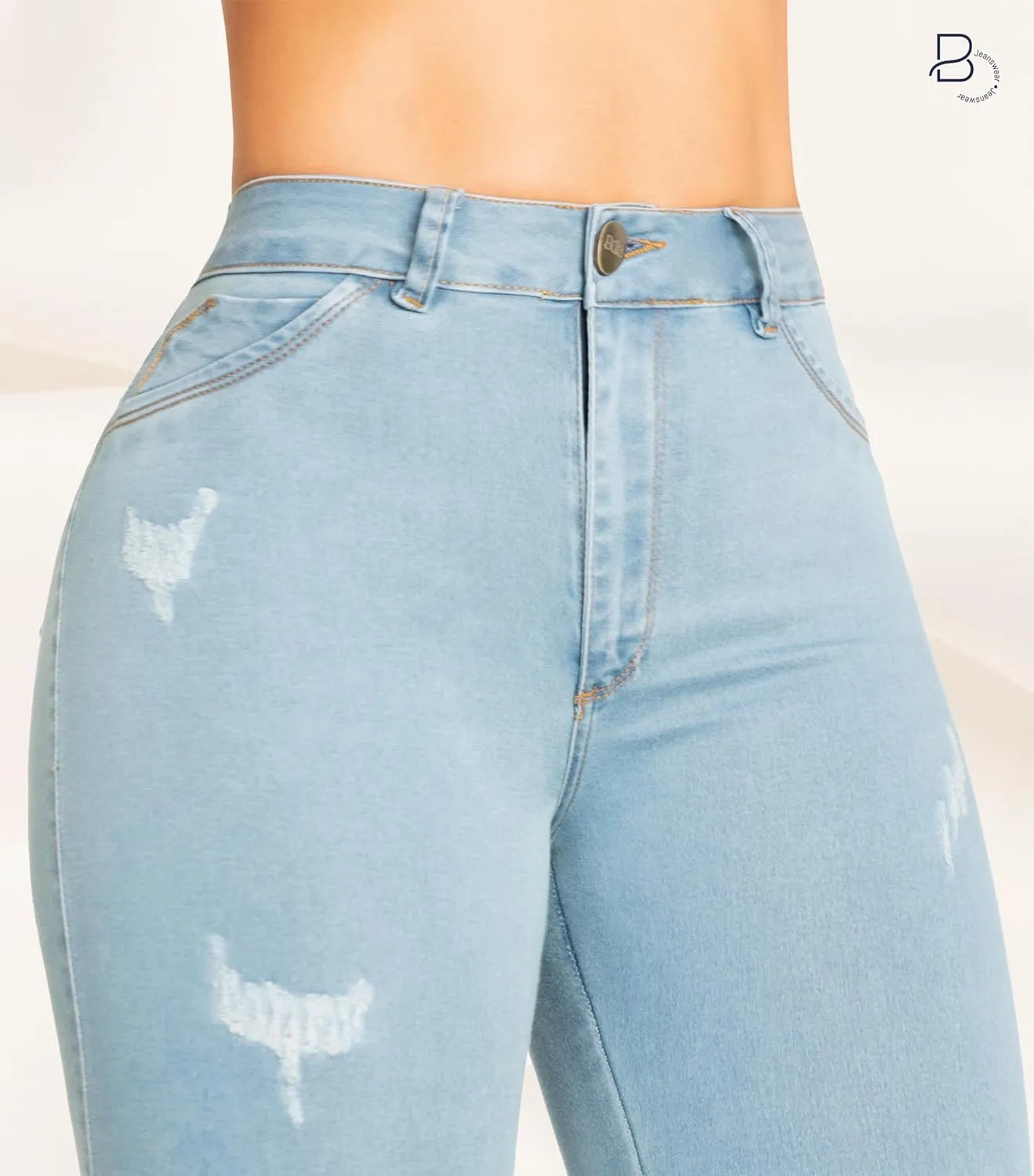 High-Rise Push-Up Jeans Pantalones Levanta Cola Colombianos Originales
