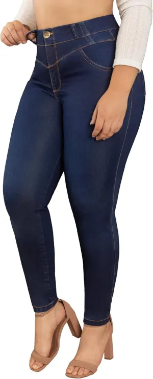 High-Rise Push-Up Jeans Pantalones Levanta Cola Colombianos Originales