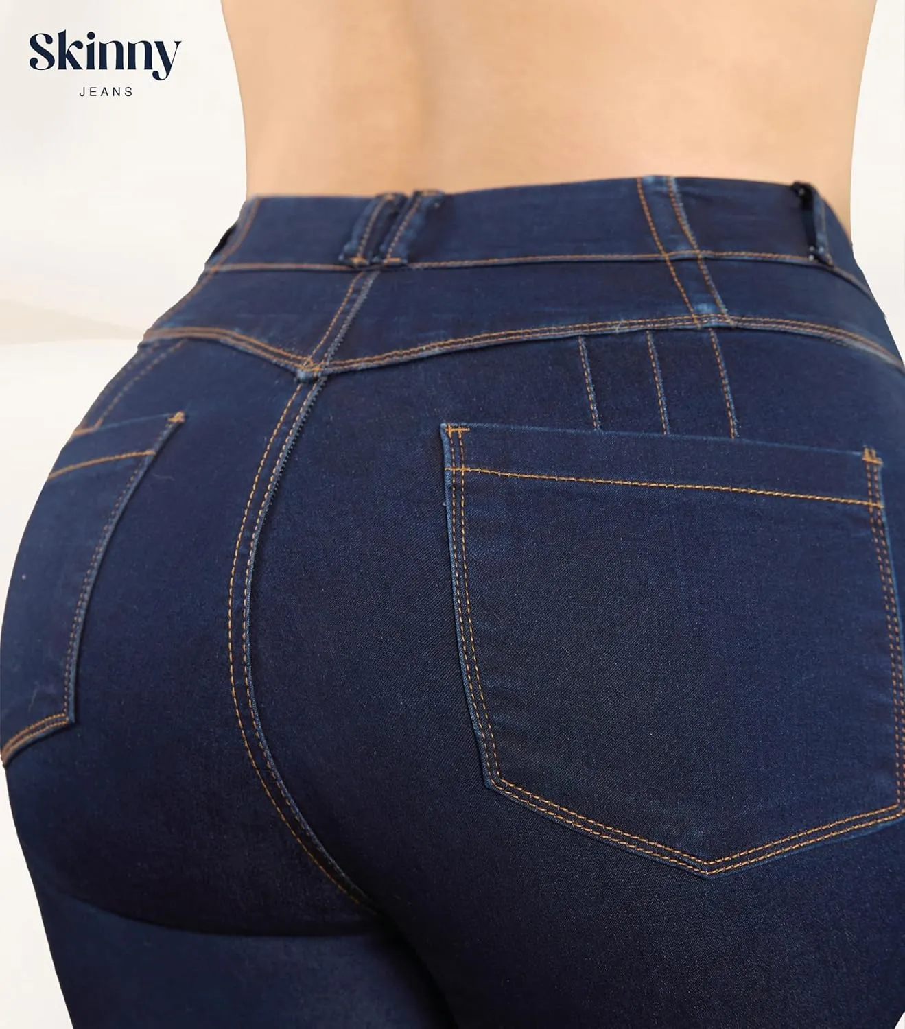 High-Rise Push-Up Jeans Pantalones Levanta Cola Colombianos Originales