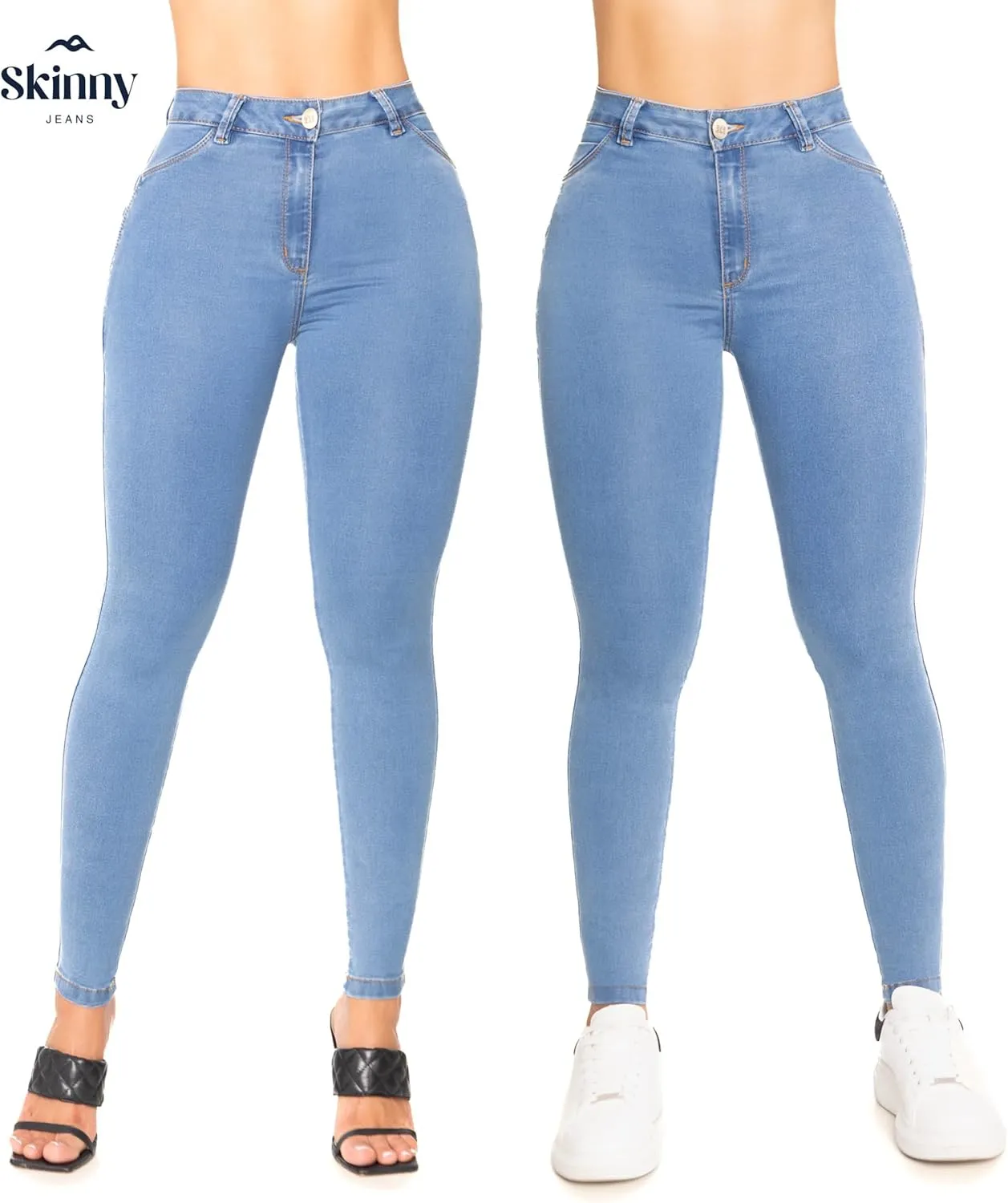 High-Rise Push-Up Jeans Pantalones Levanta Cola Colombianos Originales