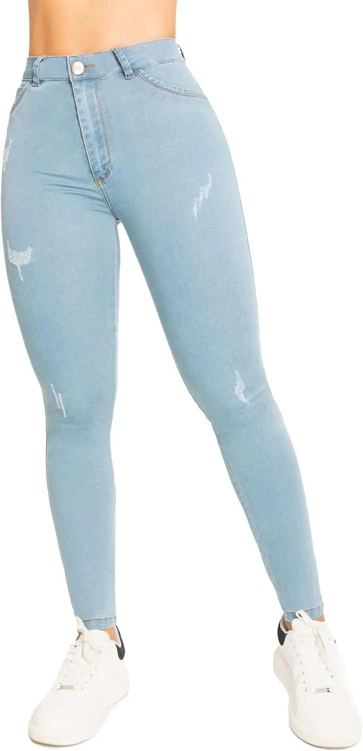 High-Rise Push-Up Jeans Pantalones Levanta Cola Colombianos Originales