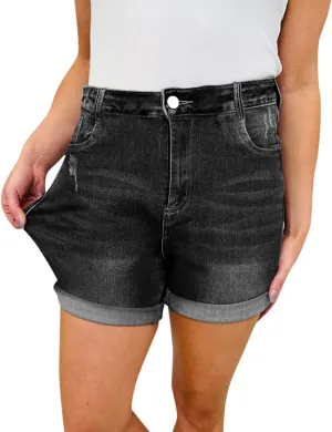 Jean Shorts Womens Comfy Casual High Waisted Denim Shorts Pants with Pockets Trendy