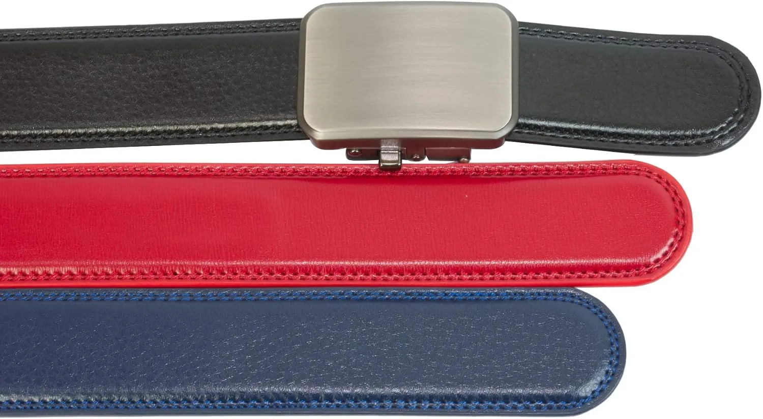 Joseph Elliott Belts Men's Genuine Leather Ratchet Adjustable Golf Belt, College Inspired Colors, 3 Golf Belt Set