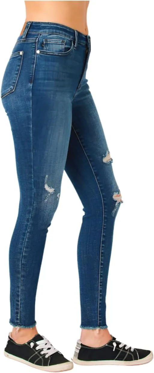 Judy Blue High Rise Distressed Skinny Jeans