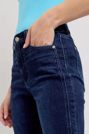 Judy Blue High Waist Boyfriend Jeans for Women | Stretchy Relaxed Fit Denim | Cuffed & Uncuffed Options – 82646