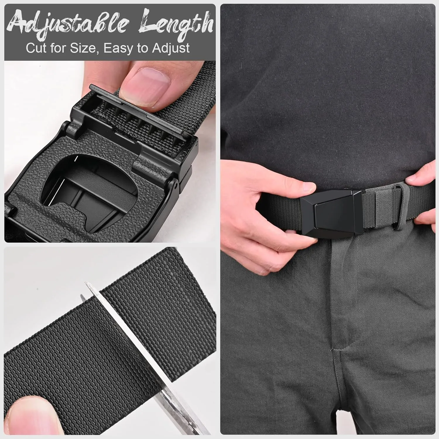 KingMoore Men's Belt - 1.5 inch Military Tactical Stretch Web Nylon Belt with Quick Release Buckle