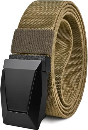 KingMoore Men's Belt - 1.5 inch Military Tactical Stretch Web Nylon Belt with Quick Release Buckle