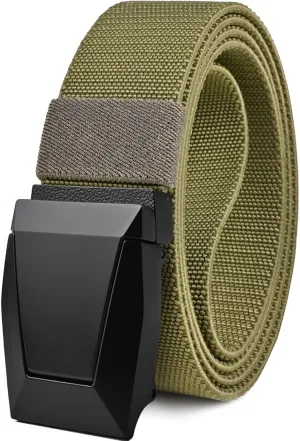 KingMoore Men's Belt - 1.5 inch Military Tactical Stretch Web Nylon Belt with Quick Release Buckle