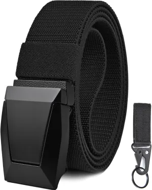 KingMoore Men's Belt - 1.5 inch Military Tactical Stretch Web Nylon Belt with Quick Release Buckle