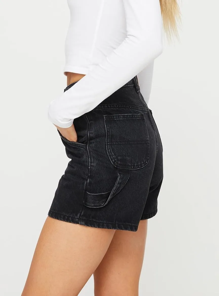 KMBANGI Y2k Women Jean Shorts High Waisted Carpenter Denim Shorts with Pockets Trendy Fashion Summer Shorts