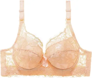 Lace Push Up Bras for Women V Neck Sexy T-Shirt Brassiere with Support Uplift Bra No Underwire Add Cup Size