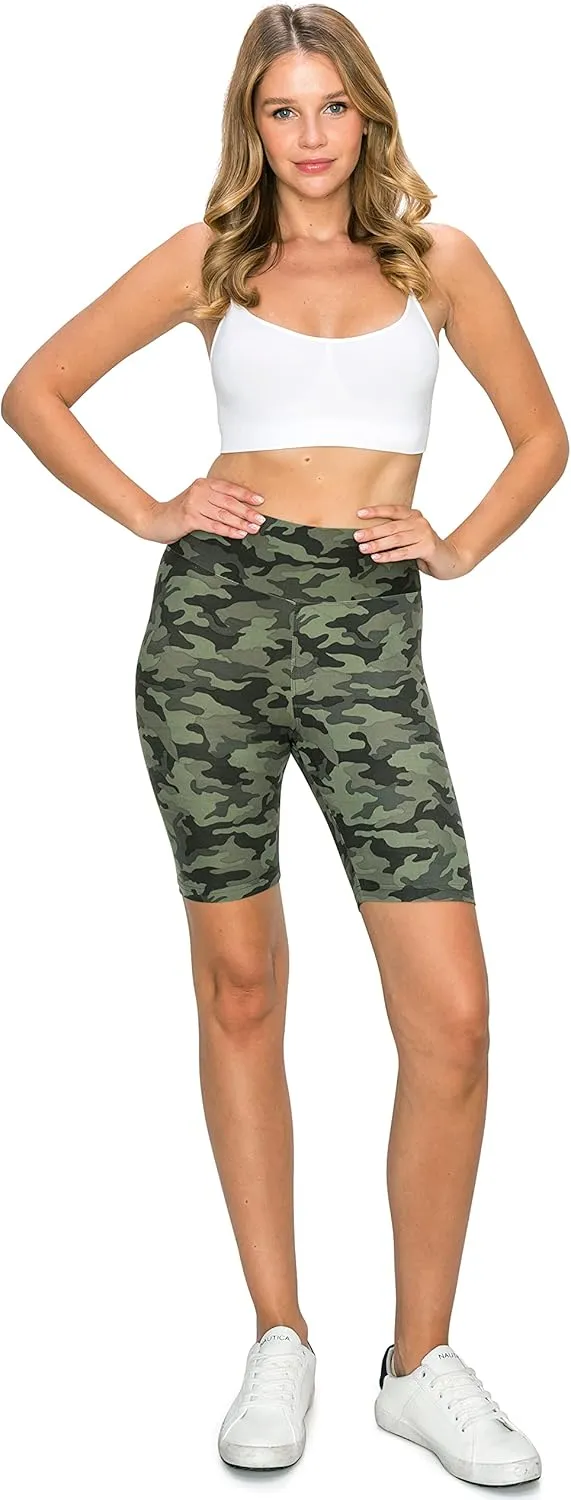 Leggings Depot Women's 10"/ 8"/ 5"/ 2" High Waist Active Running Shorts, Womens Biker Shorts