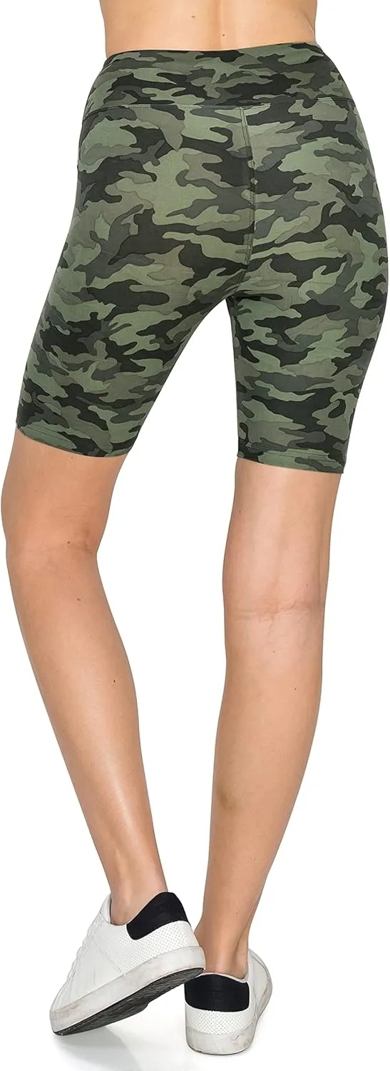 Leggings Depot Women's 10"/ 8"/ 5"/ 2" High Waist Active Running Shorts, Womens Biker Shorts