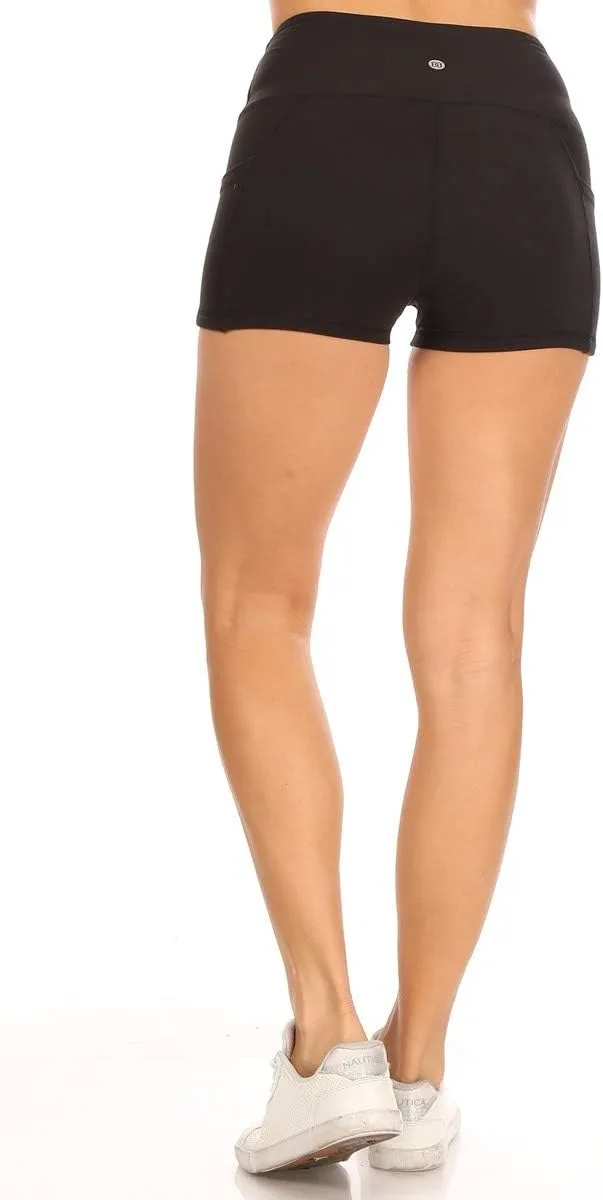 Leggings Depot Women's 10"/ 8"/ 5"/ 2" High Waist Active Running Shorts, Womens Biker Shorts