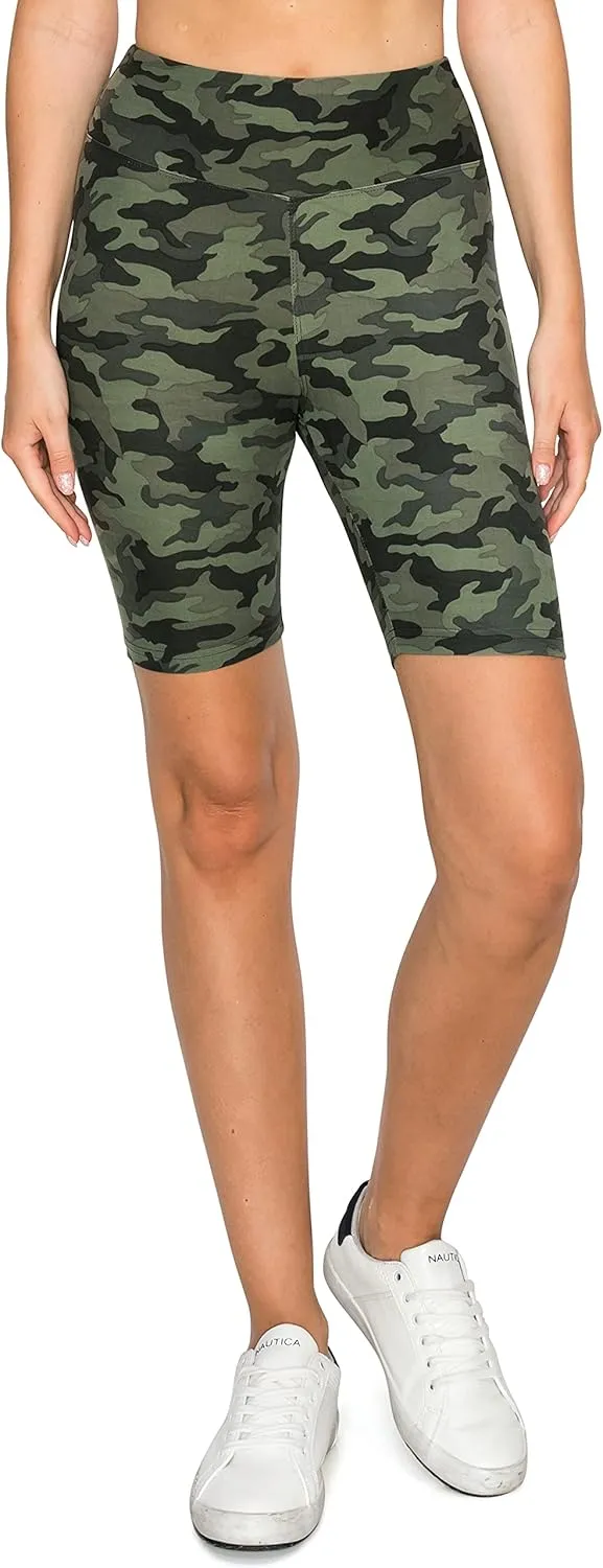 Leggings Depot Women's 10"/ 8"/ 5"/ 2" High Waist Active Running Shorts, Womens Biker Shorts