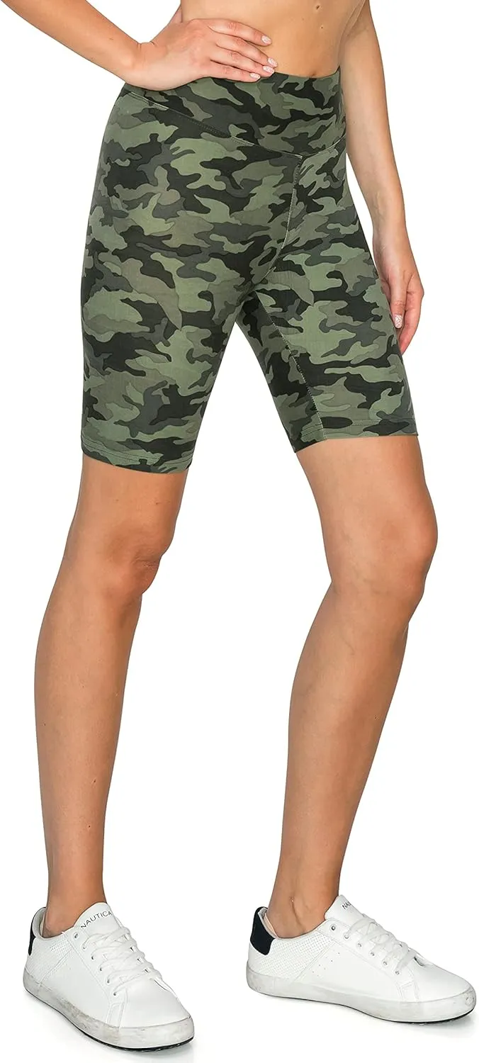 Leggings Depot Women's 10"/ 8"/ 5"/ 2" High Waist Active Running Shorts, Womens Biker Shorts