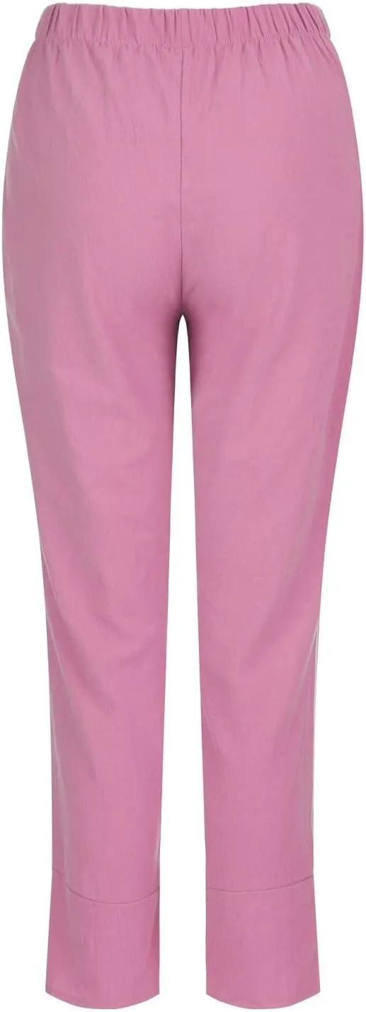 Linen Pants Women Pants Casual Cropped Baggy Trousers Elastic Waisted Yoga Comfy Casual Pants
