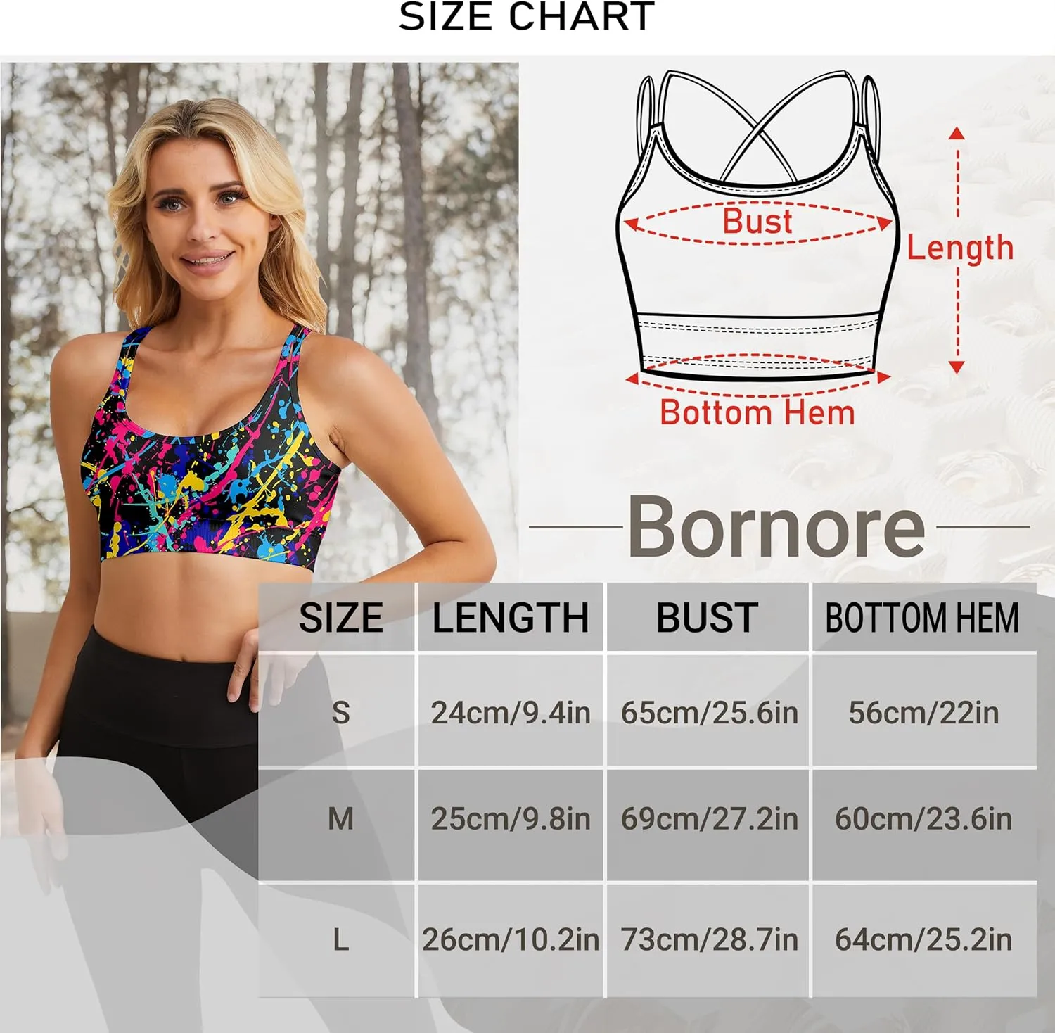 Longline Sports Bras Padded Pattern Workout Tank Tops Theme Party Outfit Crop Top Costumes for Women