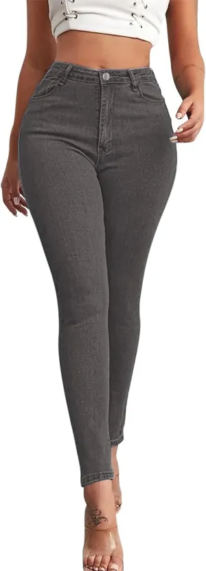 Low Rise Skinny Jeans Women Jeans for Women high Waisted Ripped Jeans for Women Stretchy Jean for Women Plus Size Distressed Womens Jeans Women's Black Denim Pants Women Jeans Khaki