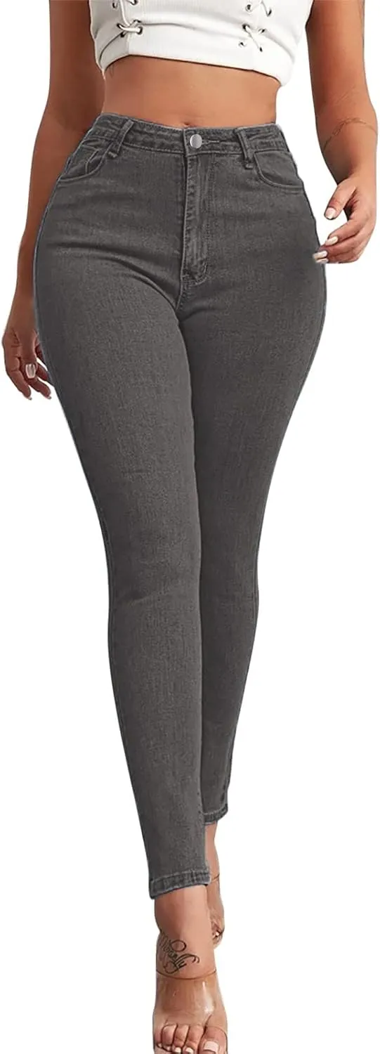 Low Rise Skinny Jeans Women Jeans for Women high Waisted Ripped Jeans for Women Stretchy Jean for Women Plus Size Distressed Womens Jeans Women's Black Denim Pants Women Jeans Khaki
