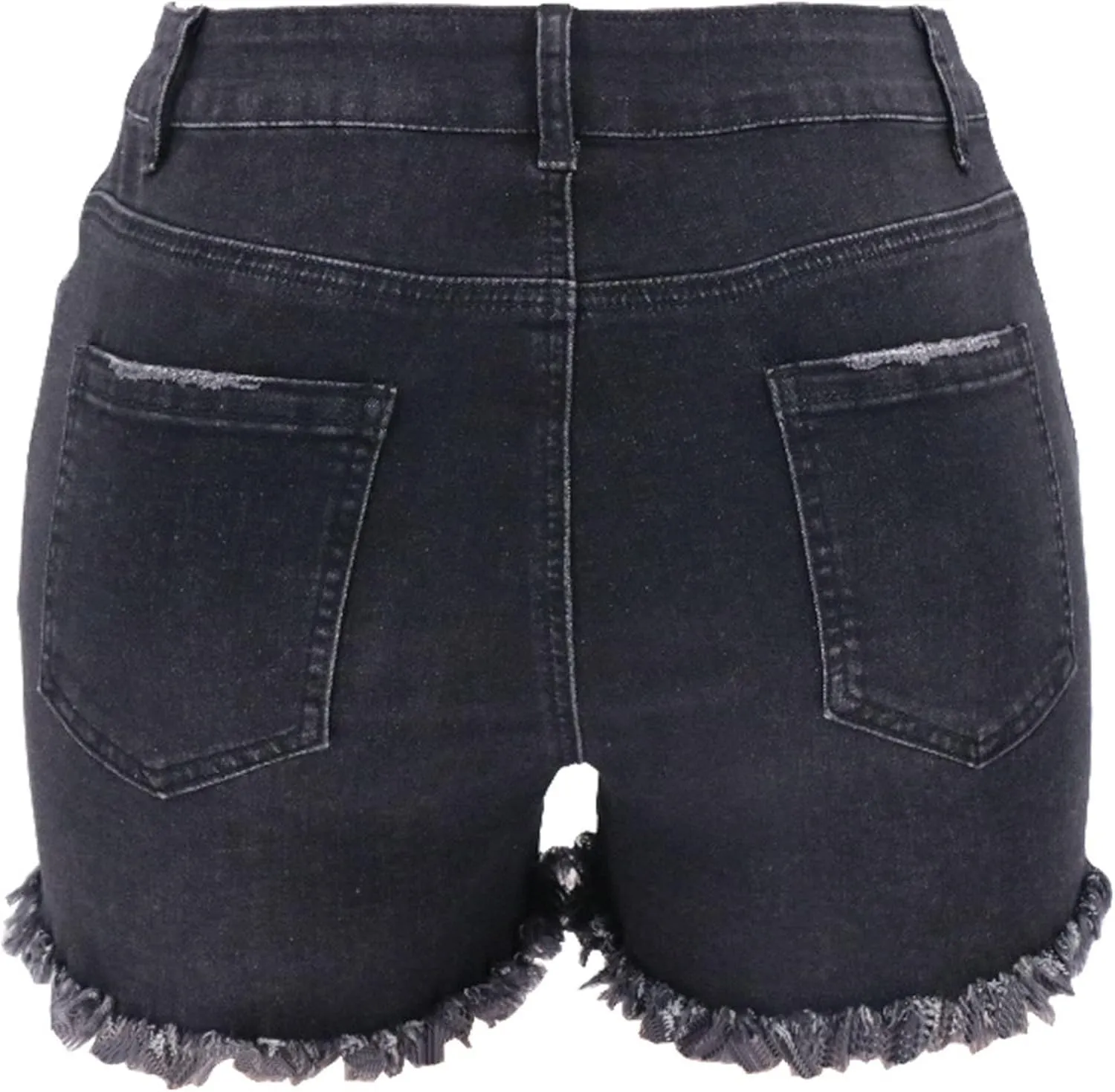 Lpmadey Women's Summer High Waisted Denim Shorts Frayed Raw Hem Casual Short Jeans Stretchy Ripped Denim Jeans Shorts