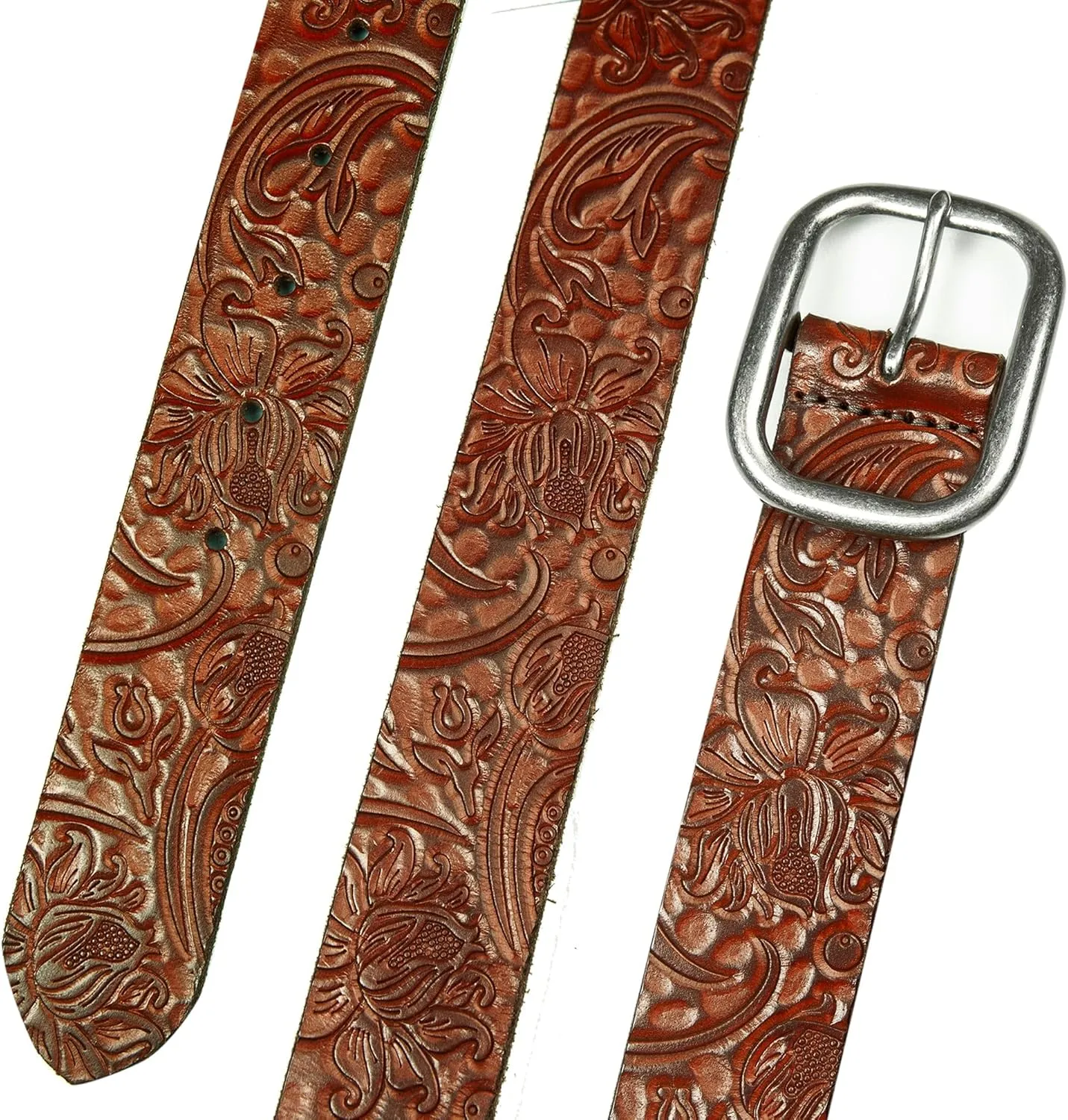 Lucky Brand Women's Western Style Fashion Leather Belt with Metal Buckle