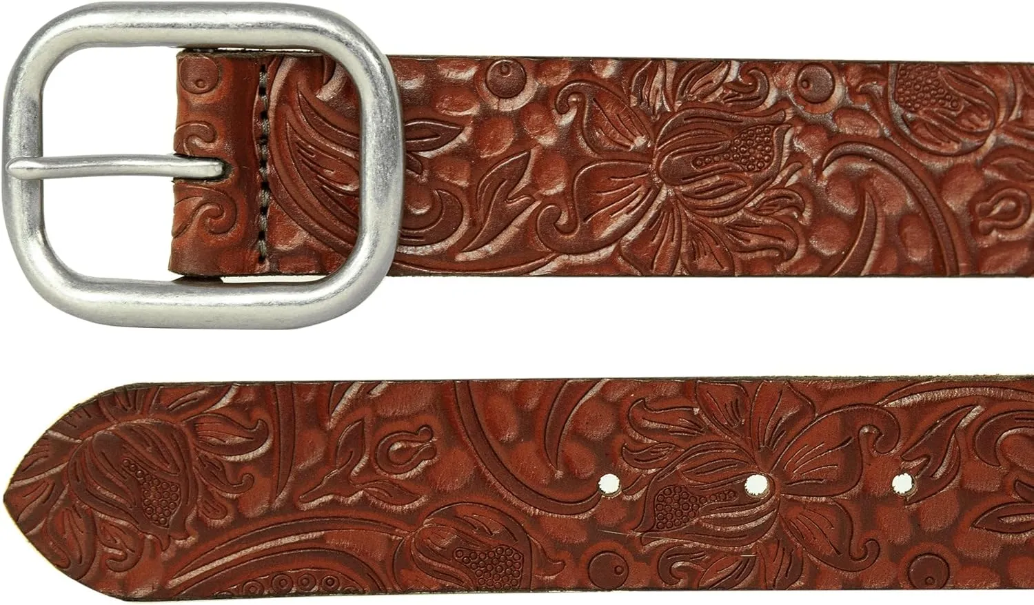 Lucky Brand Women's Western Style Fashion Leather Belt with Metal Buckle