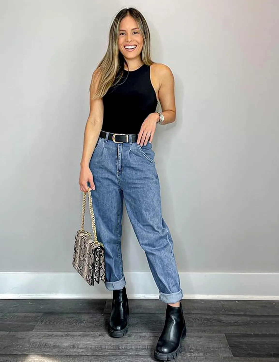 luvamia Mom Jeans for Women Trendy High Waisted Stretchy Loose Jeans for Women Denim Pants