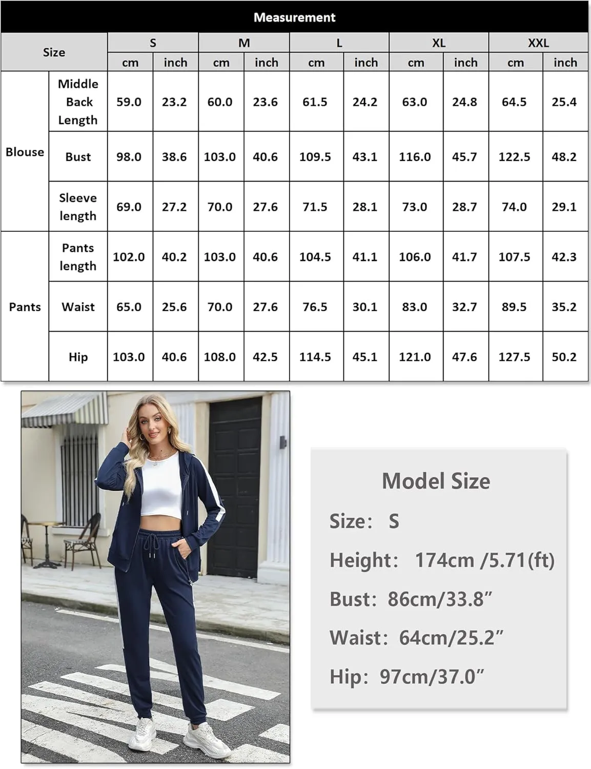 Marvmys 2 Piece Tracksuit for Women Set Zip Up Hoodies Sweatsuits Color Block Jogging Suit with Pockets