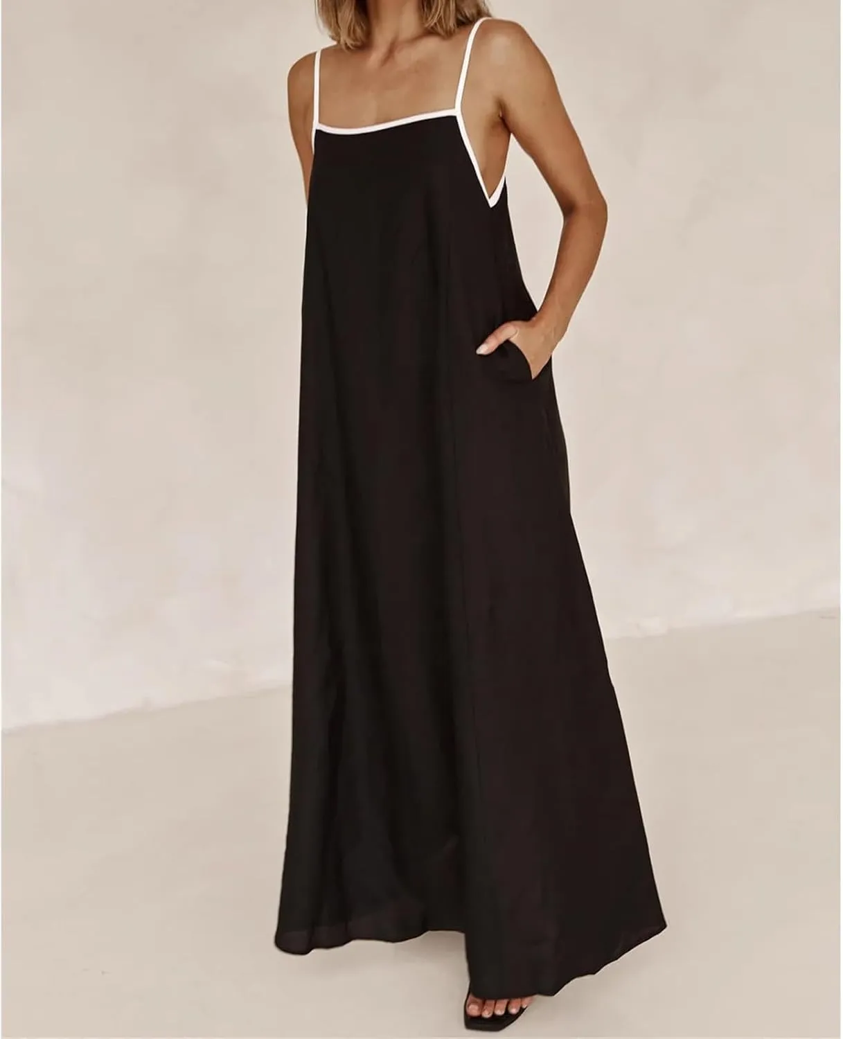 Maxi Dresses for Women 2025 Sundress Loungewear Sleeveless Halter Dress Summer Flowy Swing Dresses Elegant 2025