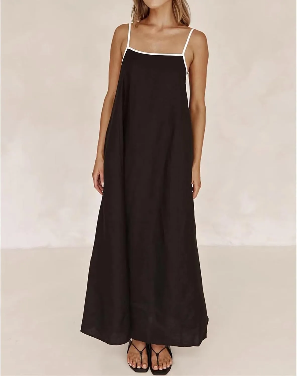 Maxi Dresses for Women 2025 Sundress Loungewear Sleeveless Halter Dress Summer Flowy Swing Dresses Elegant 2025