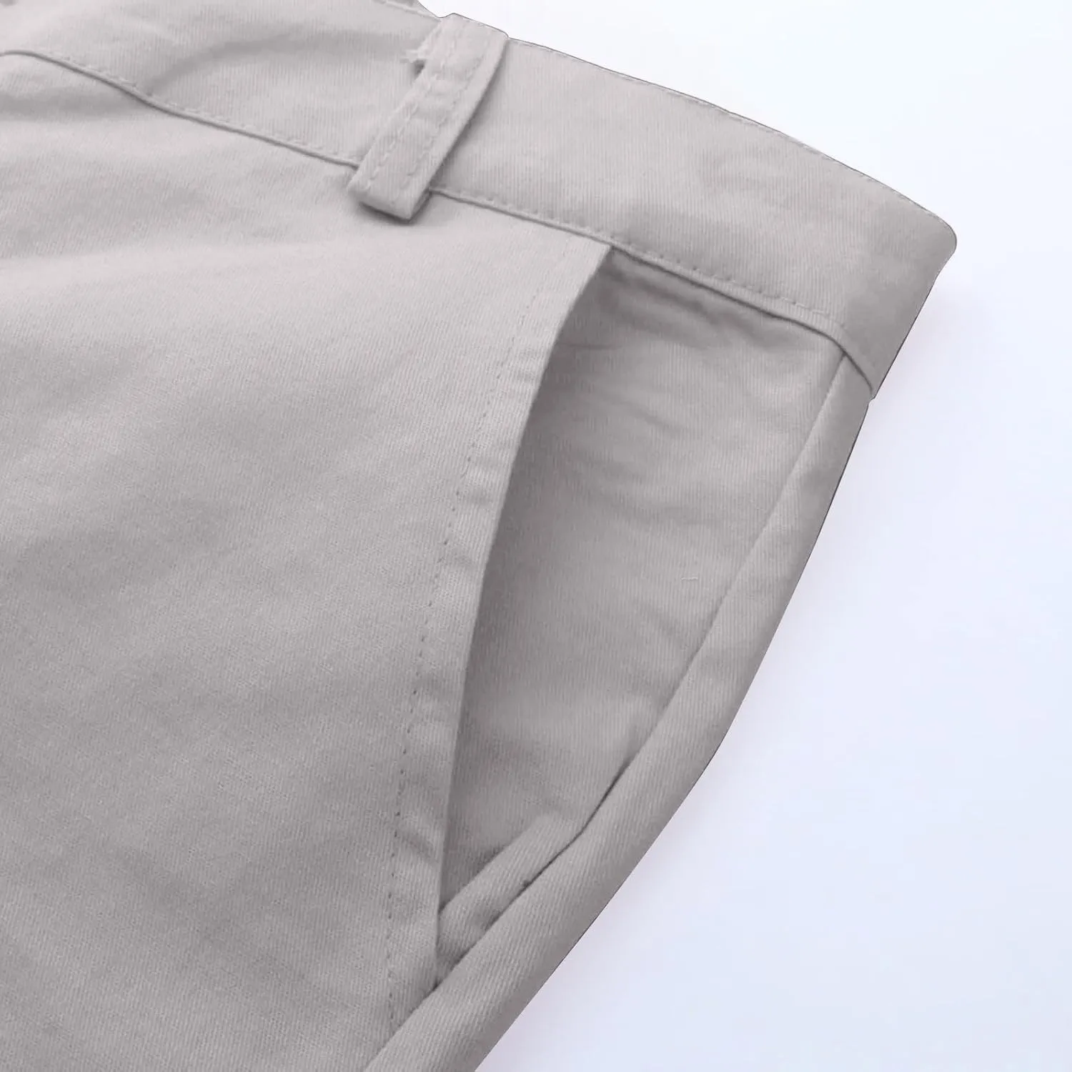 Men Chinos Joggers Pants Straight Fit Canvas Work Pant Elastic Waist Drawstring Flex Tapered Pant with Multi Pockets