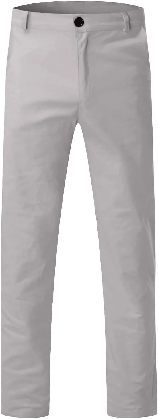 Men Chinos Joggers Pants Straight Fit Canvas Work Pant Elastic Waist Drawstring Flex Tapered Pant with Multi Pockets