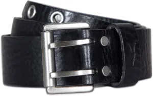 Men's 1.5 Inch Distressed Leather Eyelet Belt, Metal Buckle, Adjustable Sizing